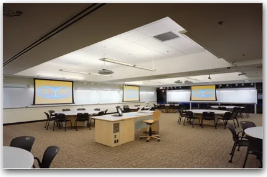 Figure 2: SCALE-UP style TEAL classroom at MIT 