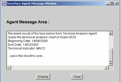 Figure 8. Response from the MASST agents for the SearchAction5 request. 