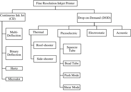 Figure 3. Classification of Fine Resolution Inkjet Printer 
