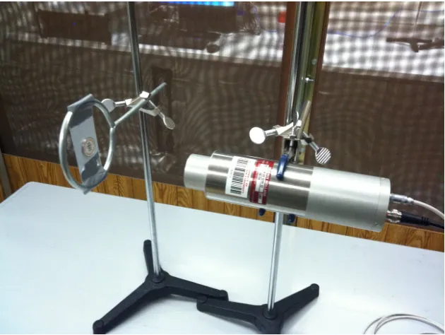 Figure 1.1:CeBr3 with calibration source setup for collecting PHS.
