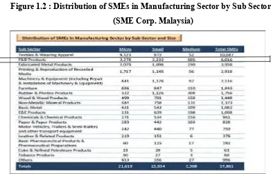 Figure 1.1 : Distribution of SMEs in Service Sector by Sub-Sector and size 