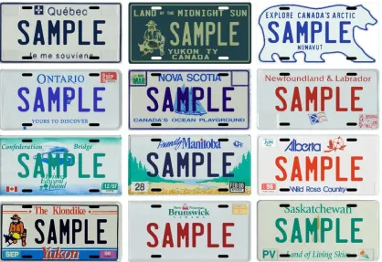 Figure 3: License plate samples from diﬀerent provinces in Canada [43]