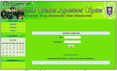 Figure 11. Lecturer Authentication Page 