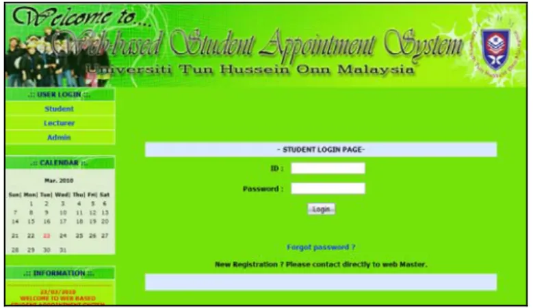 Figure 5 shows the authentication page that ensures only registered students can access into  the system