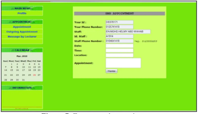 Figure 7. Form to make appointment 