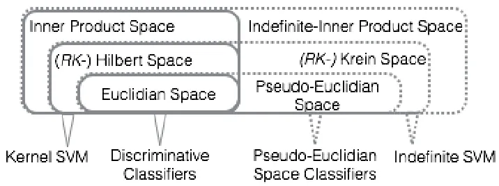 Figure 3.5:Metric and non-metric spaces and corresponding learning algorithms.