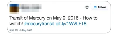 Figure 1: A tweet published onevent ( Friday 5/6/2016 that containsthe temporal expression Monday referring to the date of the5/9/2016), which a generic temporal tagger failed to re-solve correctly.