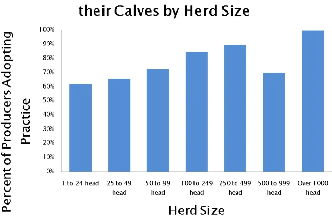 Figure 2.  Differences in Adoption of Castration as Management Practice by Herd Size 