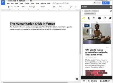 Figure 2. Google Docs plugin interface 