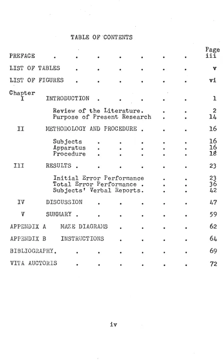 TABLE OF “CONTENTS