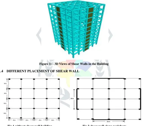 Figure 1: - 3D Views of Shear Walls in the Building 