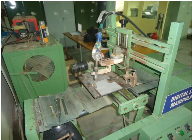 Fig. 1. Experimental setup of GMAW machine 