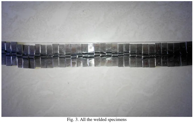 Fig. 3. All the welded specimens 