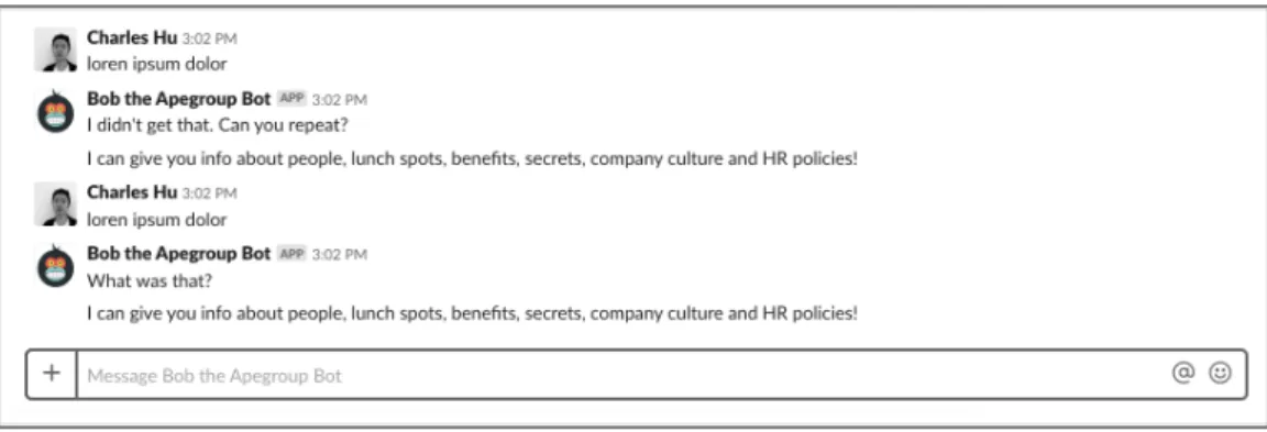 Figure 13. Providing error fallback with multiple expressions in conversational bot