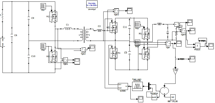 Fig. 4a. Circuit diagram of  the closed loop system with  the Fuzzy logic controller 