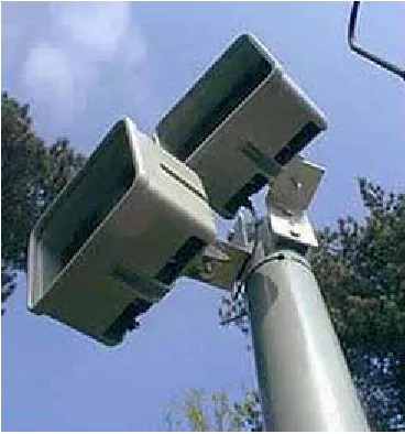 Fig 2.1 Road side cameras and intra-red transmitters (www.goldenriver.com) 