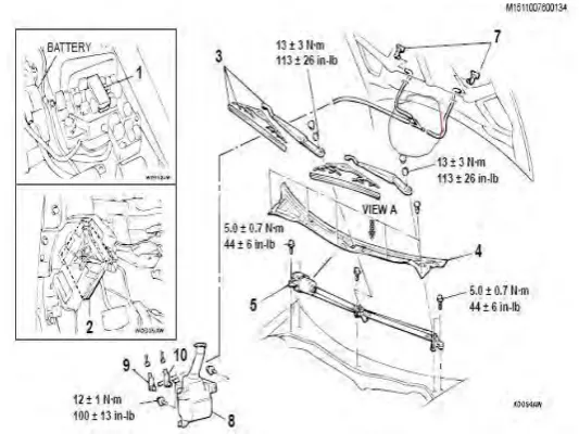 Figure 2.1: washer tube are located under the front bumper 