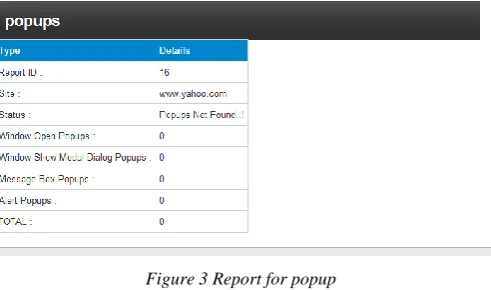 Figure 2 Report for Redirection analysis 