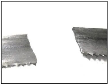 Figure 1.3: The possible failure of bandsaw blade  (Source: Soediono, 1989)  