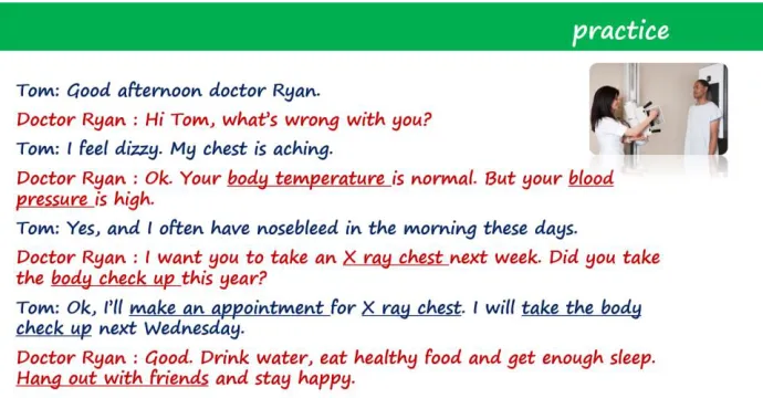 Figure 2: Conversation - Lesson Classware of Seeing the Doctor 