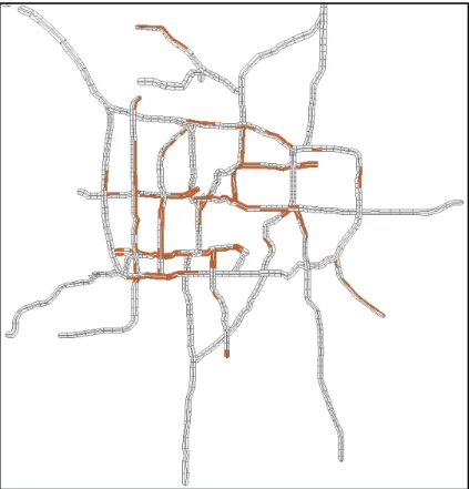 Figure 3-4 GIS Map of Truck Speed during AM Peak (5-10 AM) in 2012 
