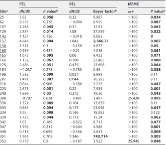 TABLE 2 Log likelihood values and estimated parameters under models in PAMLa