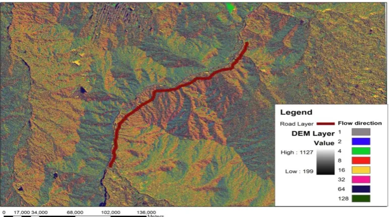 Fig. 1: DEM after Flow Direction. 