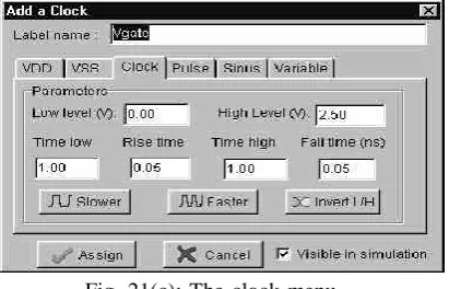 Fig. 21(c): The clock menu. 