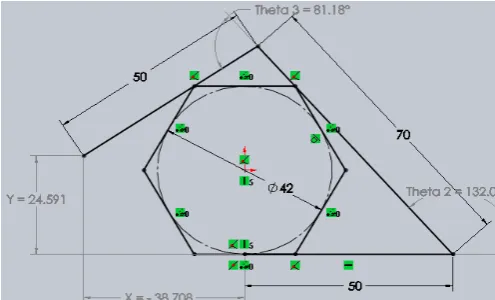 Fig. 9. Joint angles by graphical method  