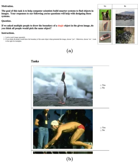 Figure 2 ·6: Crowdsourcing voting system (a) instructions and (b) user interface.