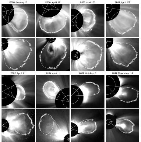 Fig. 5. A sample of ellipse ﬁts to the multiscale edge detection of the events studied