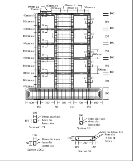 Fig. 1. Schematic diagram of model with reinforcement details 