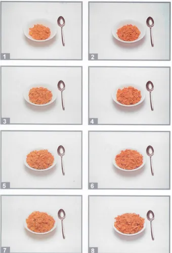 Figure 2. Example of portion size selection show card used in survey for cereal. Taken from validatedfood atlas [34].