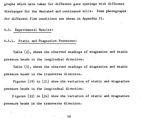 Table (3), shows the observed readings of stagnation and static 