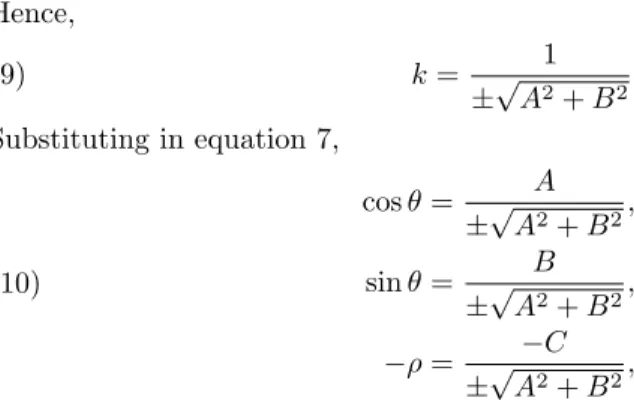 Figure 5. Normal representation of a line.