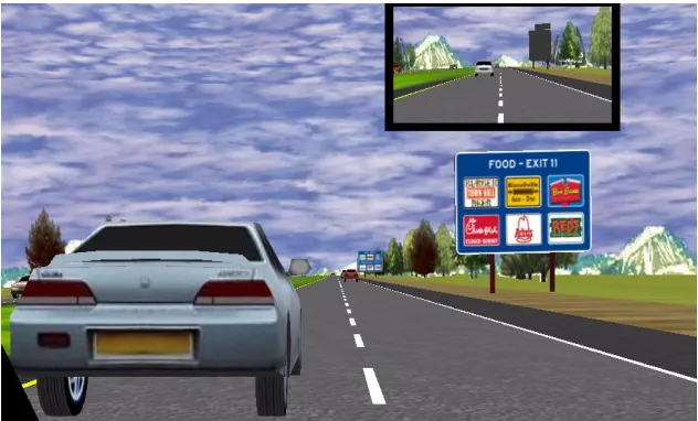 Figure 3: Driver’s Perspective of Example Sign Imagery in Scenario  
