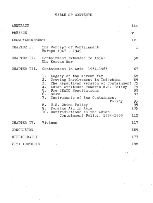 TABLE OE CONTENTS