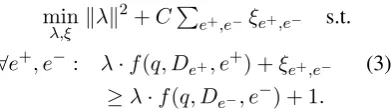 Figure 4:Sample features used for learningweights λto score snippets.