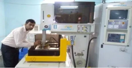 Fig. 2. HSS T42 machining using WEDM process 