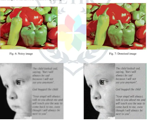 Fig. 6: Noisy image                                                                                                        Fig