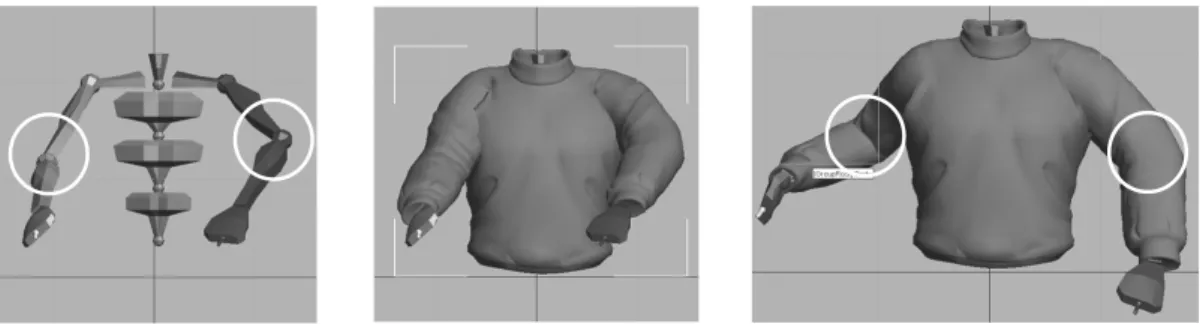 Figure 4: Motion of ulna joint affecting the model’s overall shader in 3DS. 