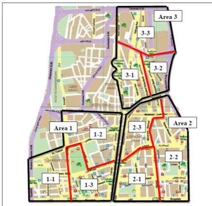 Fig. 1. Map of research area and sub-area in Tehran, Iran 