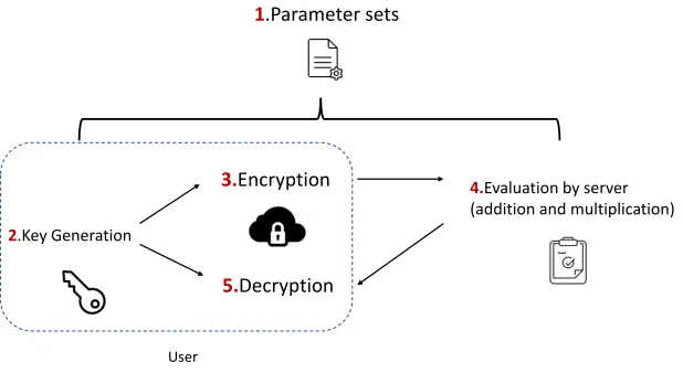 Fig. 2.1: Encryption process for LTV FHE