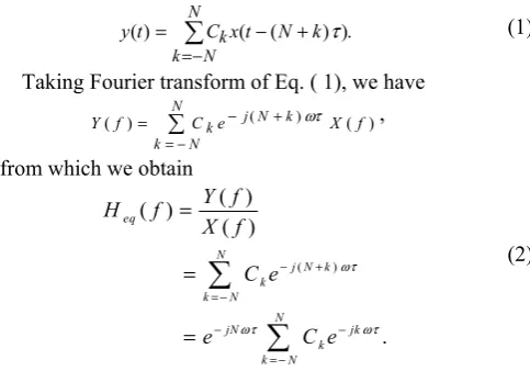 Fig. 1. Equalizer in cascade with the channel. 