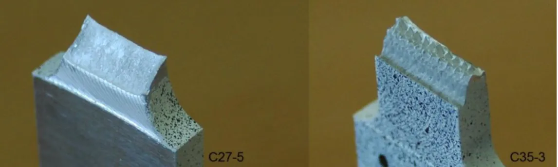 Figure 2. Comparison between the shear fractures occurred in the heat-affected zone and  those occurred in the nugget zone