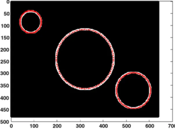 Fig. 15. Detection result of the test image of three hollow circles.