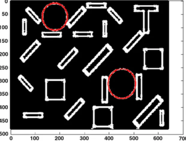 Fig. 18. Detection result of the test image of two circles with other shapes.