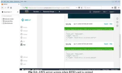 Fig 3.: AWS server screen-light on condition 