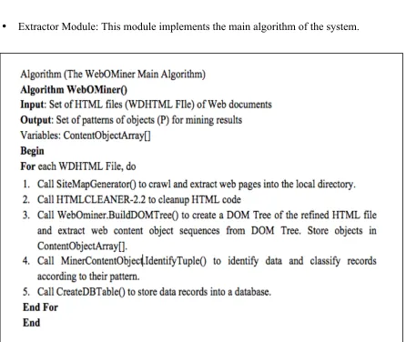 Figure 6: WebOMiner algorithm 