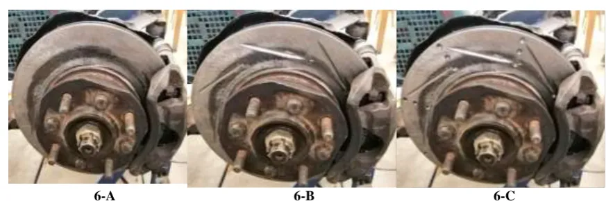 Figure 6.6-A  Three differentdisc brake designs of floating caliper ventilated disc brake system